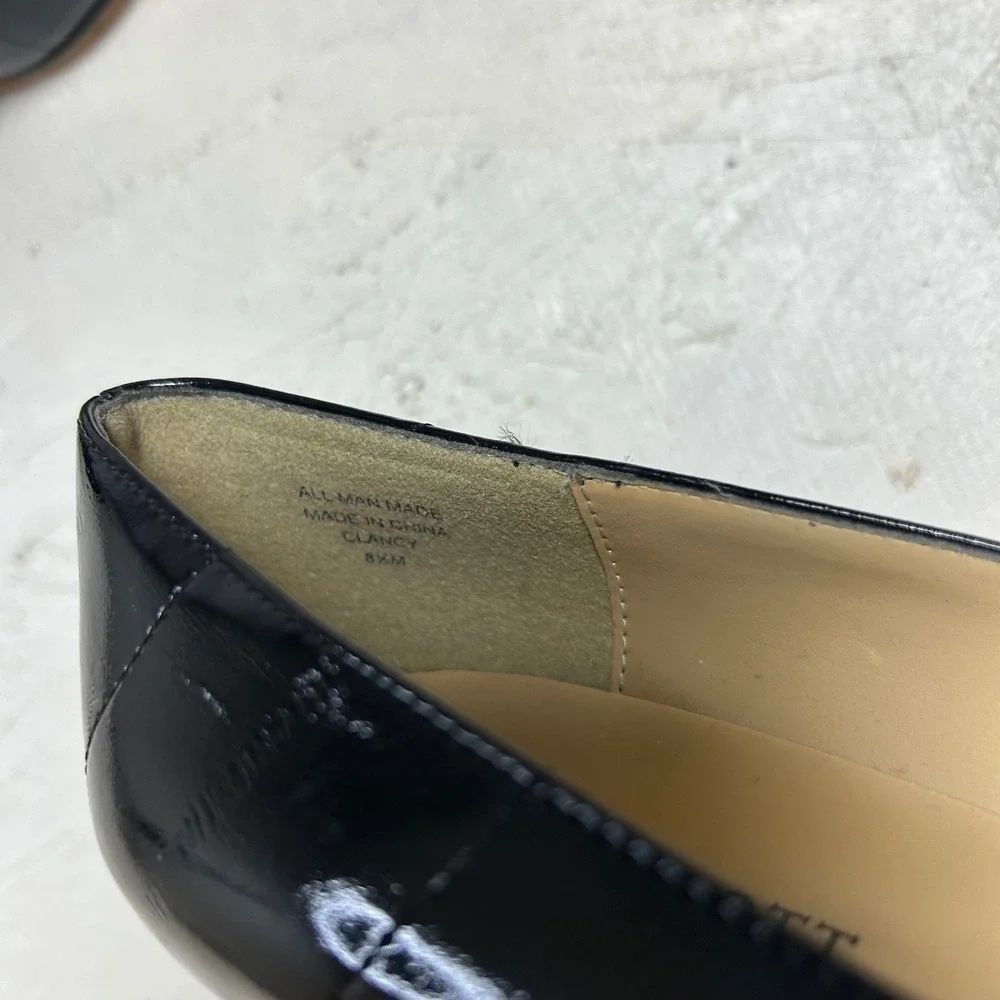 Karen Scott Black Patent Leather Pointed Toe Stiletto Heels Pumps Women Size 8M‎